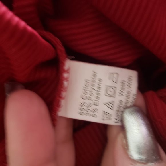 Women's Burgundy Criss Cross On Off Shoulder Top - Picture 7 of 8